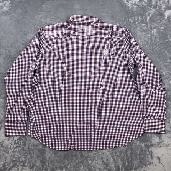 UNTUCKit Mens Size Xl Shirt Red White Blue Gingham Plaid Long Sleeve Button Up - Picture 3 of 9
